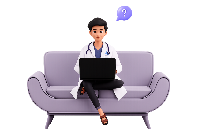 doctor con preguntas frecuentes
